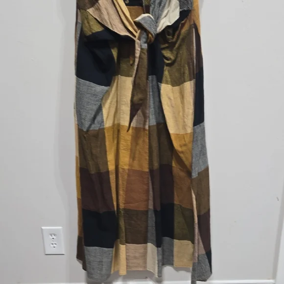 Rujuta Sheth Emily Maxi Dress Marni Chex with Front Tie Size Large - Picture 8 of 8